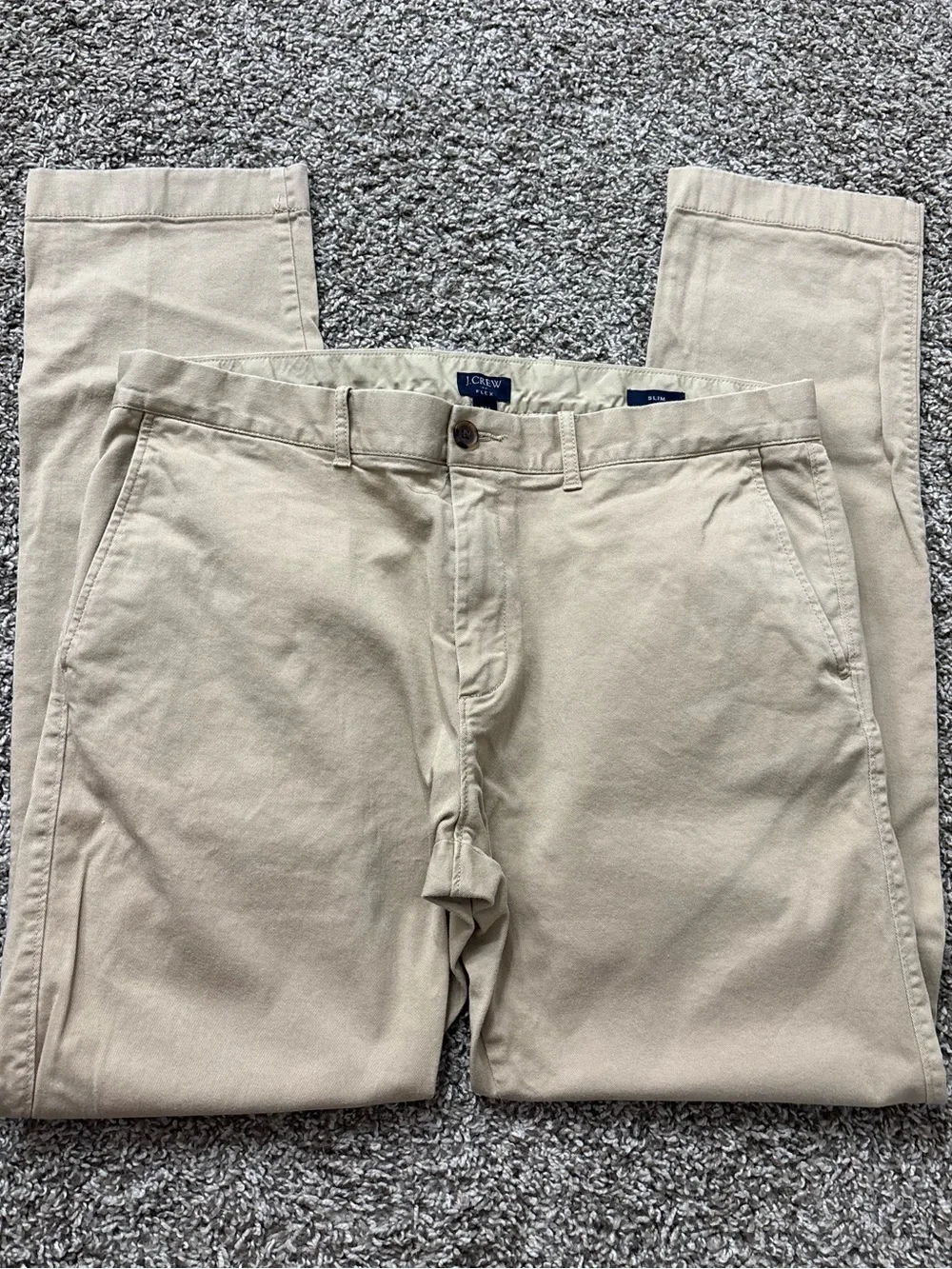J. Crew Men Flex Slim Fit Tan Khaki Chinos Size 34X32